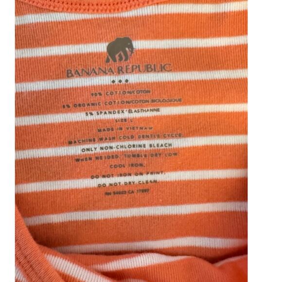 Banana Republic orange & white striped cami tank top large - Picture 2 of 3